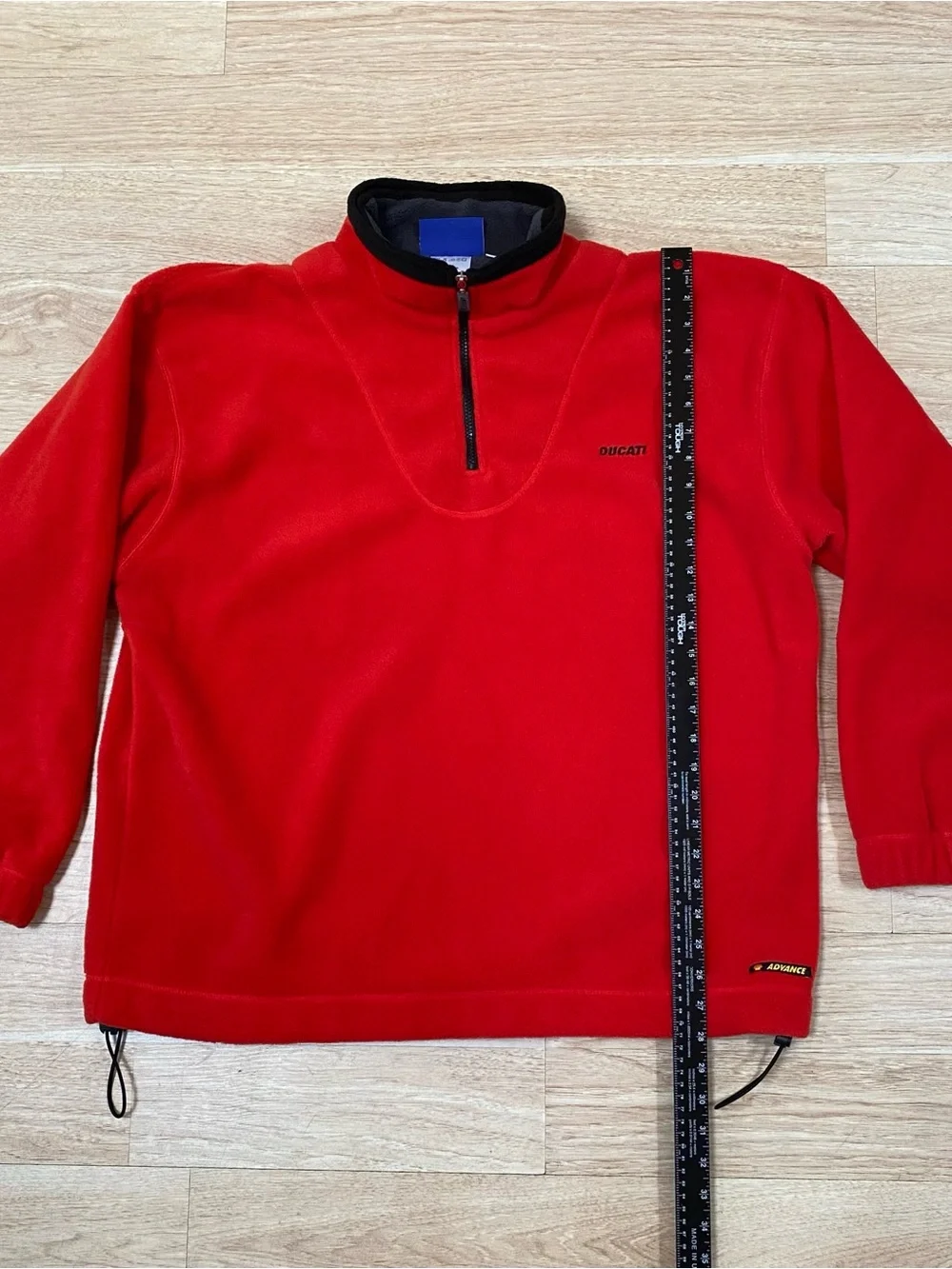 Vintage Ducati Shell Advance Pullover Men’s L Loose Fit Red Fleece Jacket Boxy